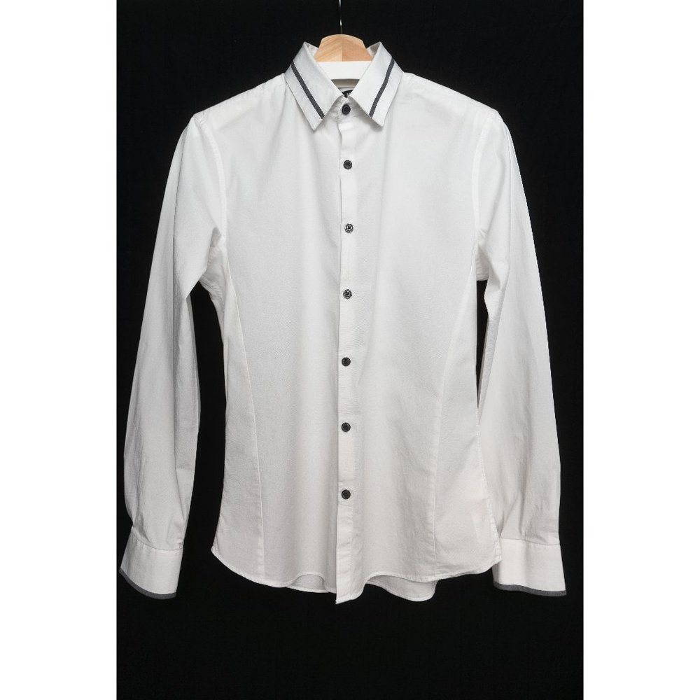 Topman Men's Dress Shirt Muscle Fit White Size M
